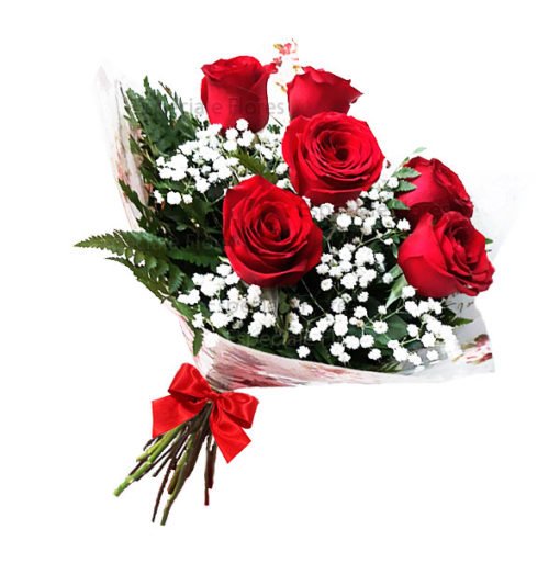entrega de flores - buquê 6 rosas vermelhas